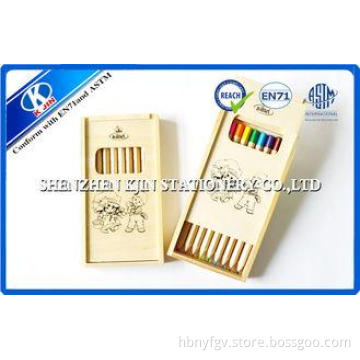 Logo Printing Wooden Case Colored Pencils Set / Sketching P